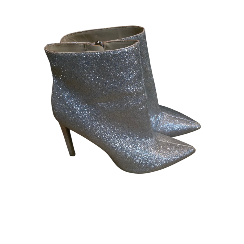 Silver Glitter Ankle Boots